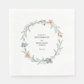 sierlijke bloemen wilde bloem krans bruiloft servet (Voorkant)