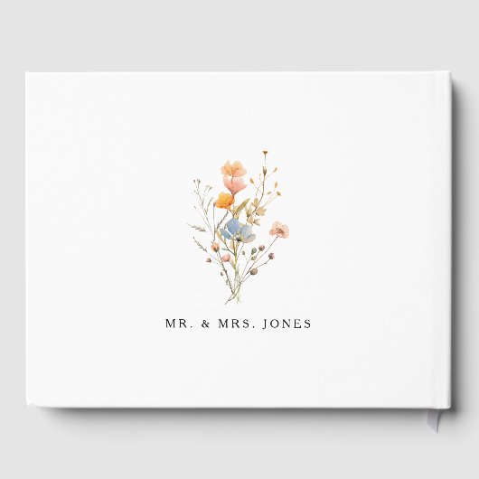 Sierlijke Bloemen Wildflower bruiloft Gastenboek (Achterkant)