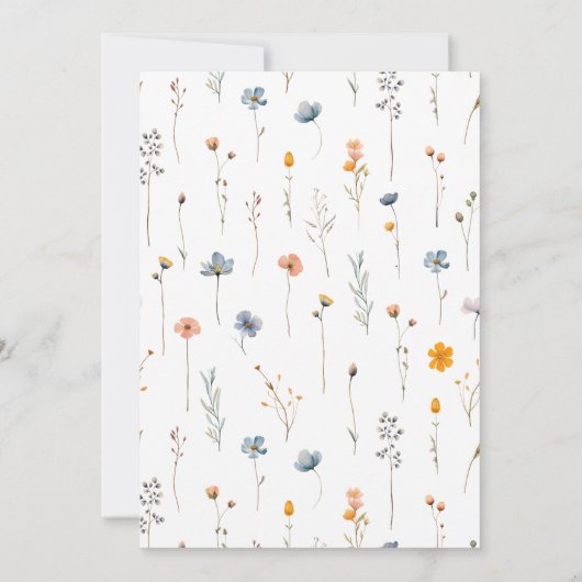 Sierlijke Bloemen Wildflower bruiloft Kaart (Achterkant)