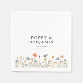 Sierlijke Bloemen Wildflower bruiloft Servet (Voorkant)