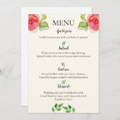 sierlijke bloemenbruiloft menu (Voorkant / Achterkant)