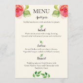 sierlijke bloemenbruiloft menu (Voorkant)