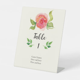 sierlijke bloemenbruiloft tafel nummer reclamebord met voetstuk