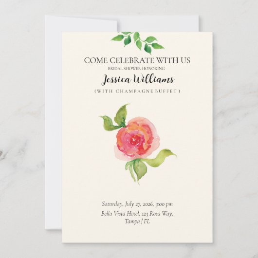 sierlijke bloemenbruiloft Vrijgezellenfeest Kaart (Voorkant)