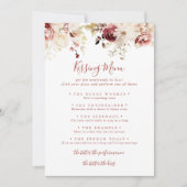 sierlijke bloemenbruiloft zoenen menu spel Kaart (Voorkant)