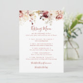 sierlijke bloemenbruiloft zoenen menu spel Kaart (Staand voorkant)