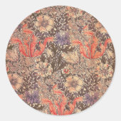 sierlijke bloemenprint ronde sticker (Voorkant)