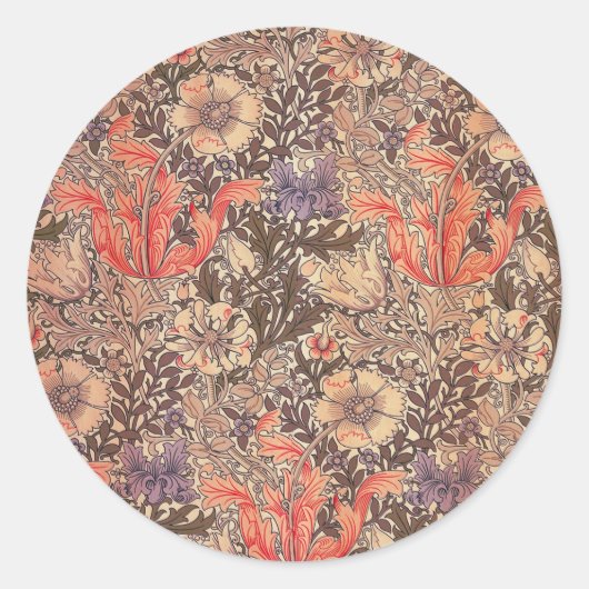  sierlijke bloemenprint ronde sticker (Voorkant)