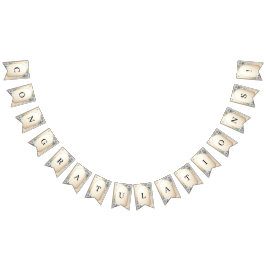 Sierlijke bloemenslinger met parels vlaggenlijn vlaggetjes