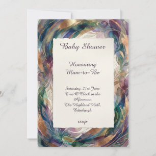 Sierlijke Bloemige Baby Shower Uitnodiging