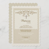 sierlijke bloemige religieuze uitnodiging (Voorkant / Achterkant)