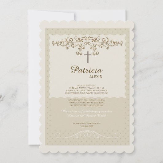 sierlijke bloemige religieuze uitnodiging (Voorkant)