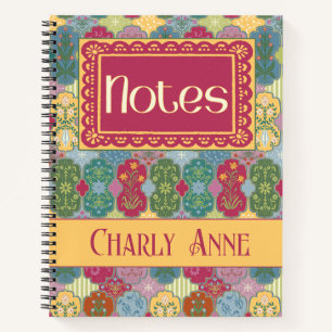 Sierlijke bloemkaartjes patchwork folk art notitieboek