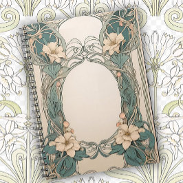 Sierlijke bloemrijke Art Nouveau-design Notitieboek