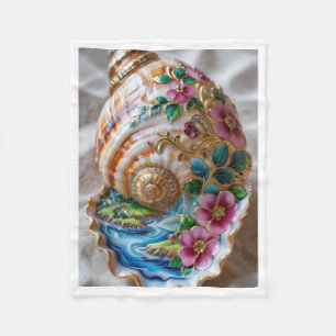 Sierlijke bloemrijke juwelen schelp kunst fleece d deken