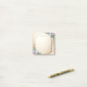 Sierlijke bloemrijke lijst met parels post-it-noti post-it® notes (Op bureau)