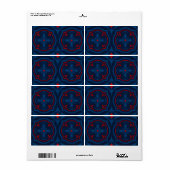 Sierlijke bloemtegels patroon etiket (Full Sheet)