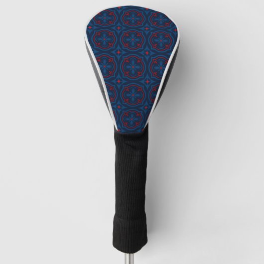 Sierlijke bloemtegels patroon golfheadcover (Voorkant)