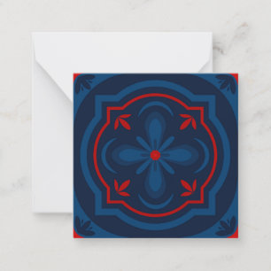 Sierlijke bloemtegels patroon notitiekaartje
