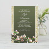  sierlijke bloesems bruidsdouche uitnodiging (Staand voorkant)