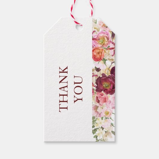 SIERLIJKE Blooms Bruiloft Cadeaulabel (Voorkant)