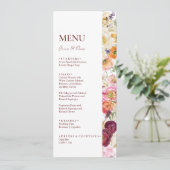 SIERLIJKE Blooms Bruiloft Menu (Staand voorkant)