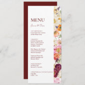 SIERLIJKE Blooms Bruiloft Menu (Voorkant / Achterkant)