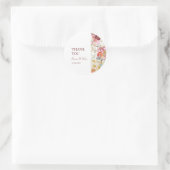 SIERLIJKE Blooms Bruiloft Ronde Sticker (Tas)