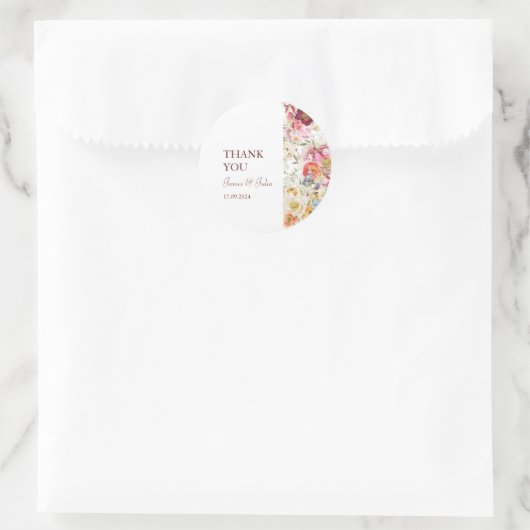 SIERLIJKE Blooms Bruiloft Ronde Sticker (Tas)