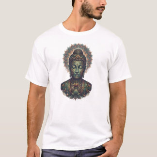 Sierlijke Boeddha Buste met Mandala Kunstprint - G T-shirt