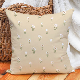 Sierlijke Boho Ditsy Bloemige Cottagecore Neutraal Kussen