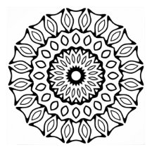 Sierlijke Boog en Blad Ring Mandala Patroon Ontwer