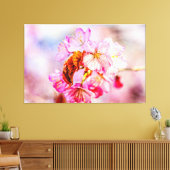 Sierlijke bos roze kersenbloesem in de lente canvas afdruk (Insitu (Woonkamer))