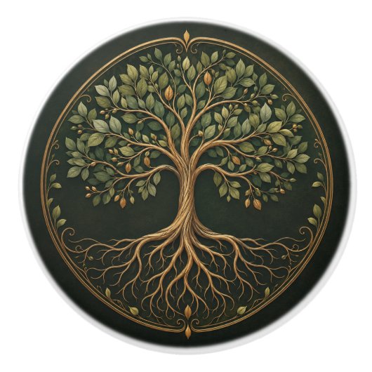 Sierlijke botanische boom, levensboom, knop (Voorkant)