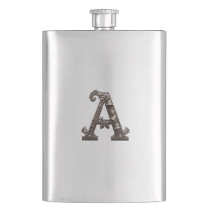Sierlijke bronzen letter A met bellen Flacon