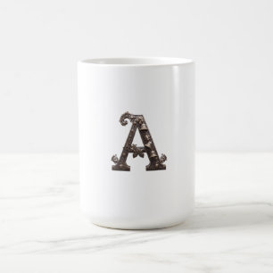Sierlijke bronzen letter A met bellen Koffiemok