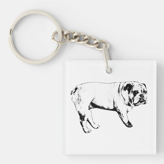Sierlijke Bulldog Sleutelhanger (voorkant)