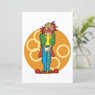 Sierlijke Cartoon Clown met Fel Kleuren Kaart