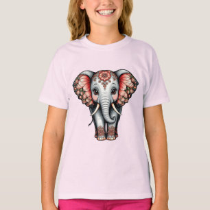 Sierlijke Cartoon Olifant T-shirt