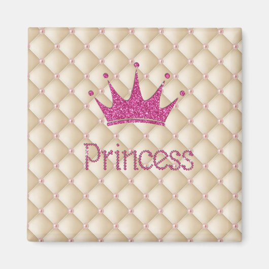 Sierlijke Chic Parels, Tiara, Prinses, Glitterend Magneet (Voorkant)