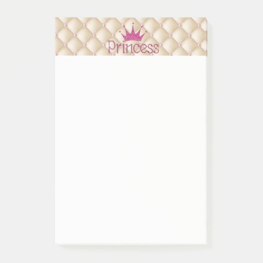 Sierlijke Chic Parels, Tiara, Prinses, Glitterend Post-it® Notes (Voorkant)