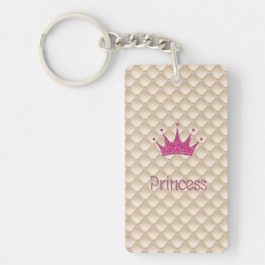 Sierlijke Chic Parels, Tiara, Prinses, Glitterend Sleutelhanger (Voorkant)