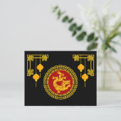 Sierlijke Chinese Nieuwjaar Dragon Briefkaart (Staand voorkant)