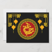 Sierlijke Chinese Nieuwjaar Dragon Kaart (Achterkant)
