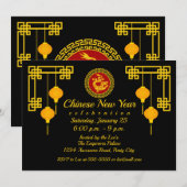 Sierlijke Chinese Nieuwjaar Dragon Kaart (Voorkant / Achterkant)