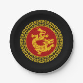 Sierlijke Chinese Nieuwjaar Dragon Papieren Bordje (Voorkant)