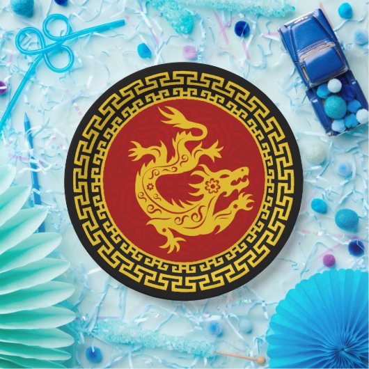 Sierlijke Chinese Nieuwjaar Dragon Papieren Bordje (Feest)