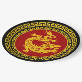 Sierlijke Chinese Nieuwjaar Dragon Papieren Bordje (Gekanteld)