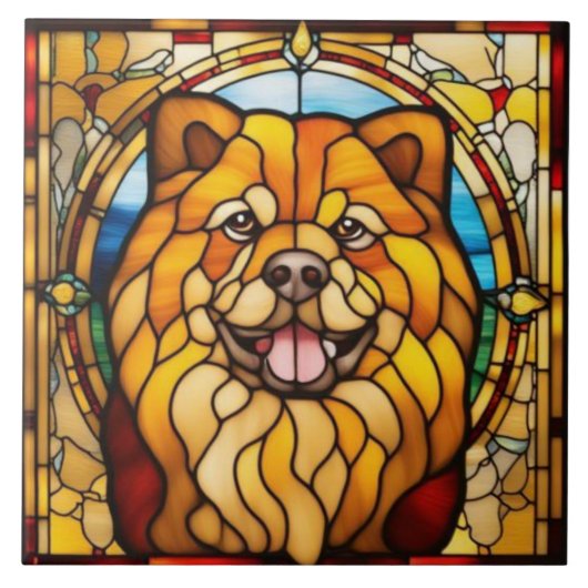 Sierlijke Chow Chow-tegel Tegeltje (Voorkant)