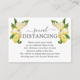 Sierlijke citroen vruchten bloemen baby shower det informatiekaartje